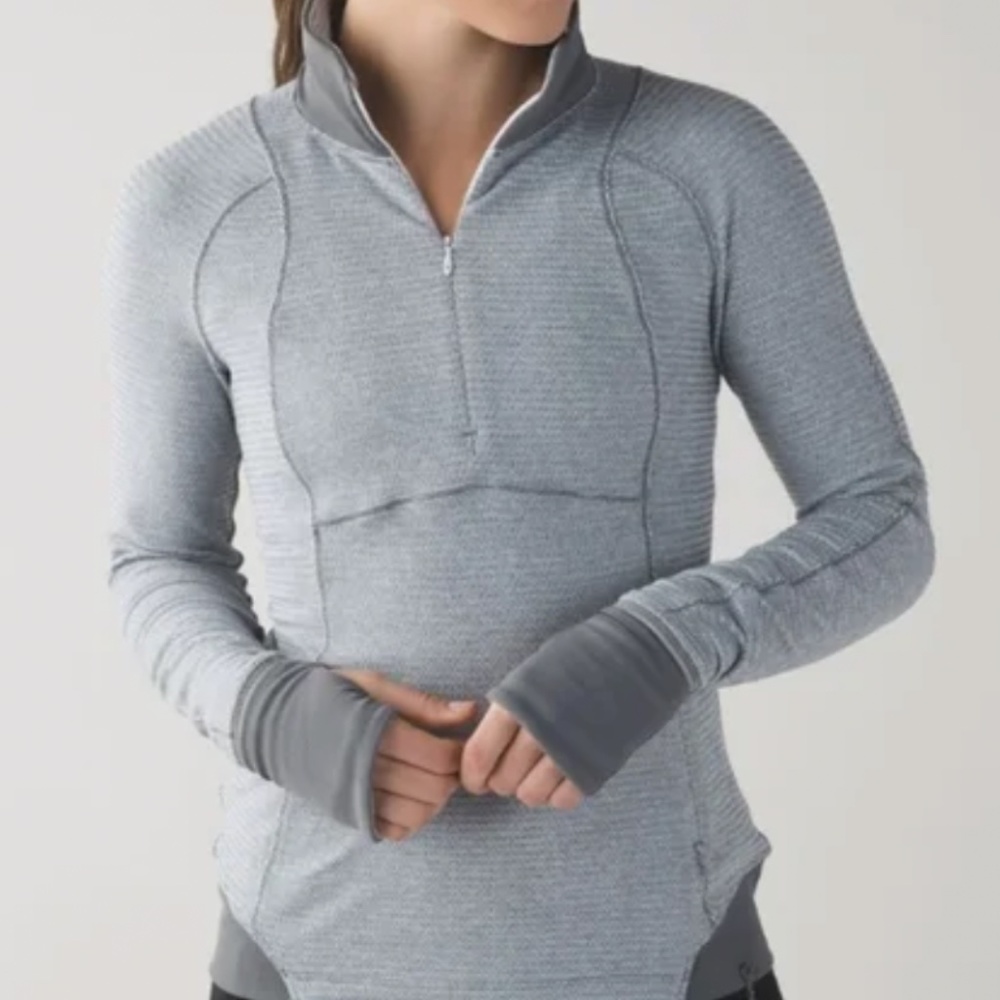LULULEMON Runderful 1/2 Zip Mini Check SIZE 8